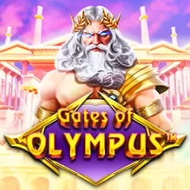 Gates of Olympus: Grafika z postacią Zeusa na tle starożytnych greckich kolumn, symbolizująca mitologiczną tematykę gry.