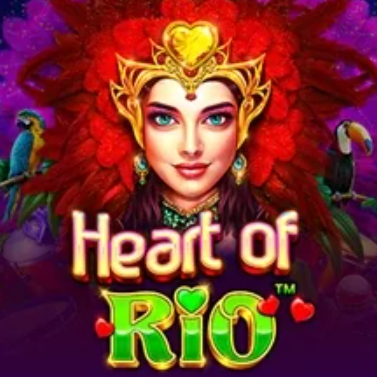 Heart of Rio: Kolorowa grafika przedstawiająca kobietę w kostiumie karnawałowym z piórami, symbolizująca tematykę brazylijskiego karnawału.